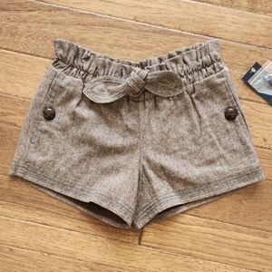 Stylish Tan Women's Shorts Tweed Wool New